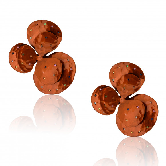 A.ER.AP0106_ORG_Anastasia Kessaris_Anemone Orange Titanium Earrings