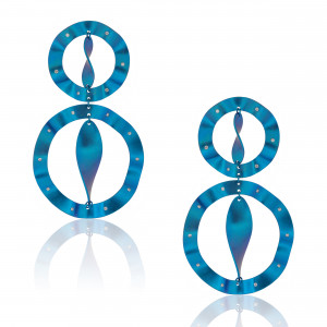Intersecting Circle Titanium Earrings