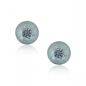 Anastasia Kessaris Sea Urchin Shell Diamond Earrings
