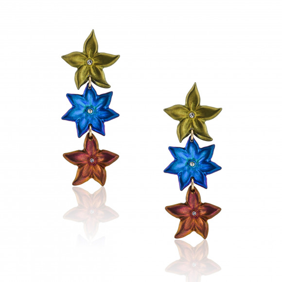 Anastasia Kessaris Sea Life Diamond Dangle Earrings