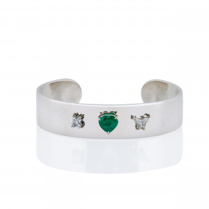 BRP.201311 Anastasia Kessaris Custom Adorned Silver and Gold Bangle