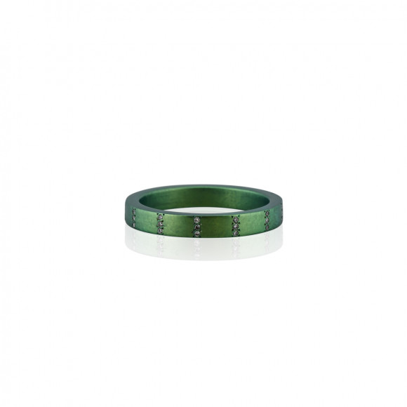 Round and Around Titanium Diamond Ring